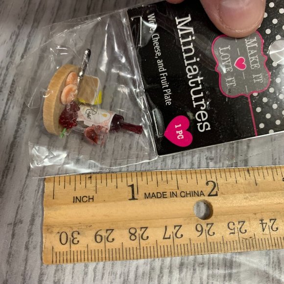 Make It Love It Miniatures Doll House Accessories Wine Cheese Fruit Tray NWT - Picture 7 of 7